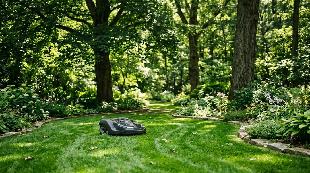 Quel robot tondeuse pour un jardin ombragé ou sous arbres ? Sélection 2026